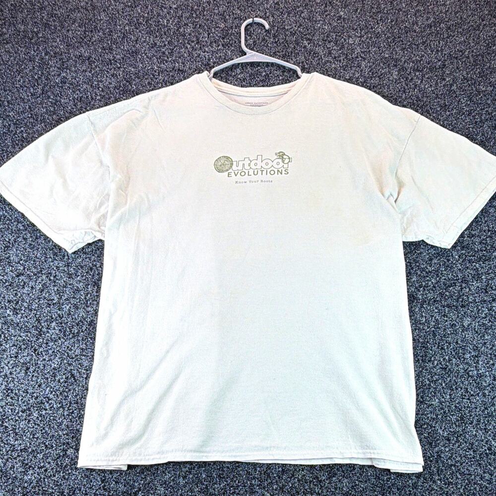Urban Outfitters Outdoor Evolutions Roots Men's White Crew Tee Double-Sided L/XL
